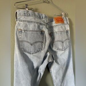 Vintage 90’s LEVIS 501 Jeans Light Wash Button Fly Straight Leg Denim 34x30